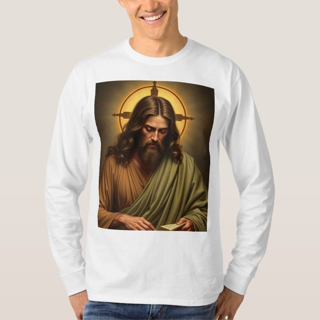 Camiseta de Longa Folga dos Homens de Jesus Contem (Frente)