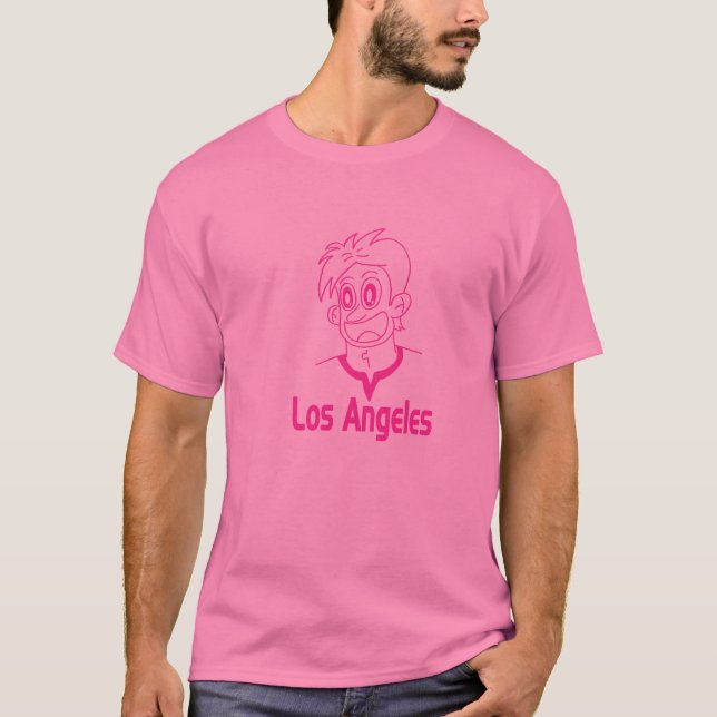 Camiseta de Los Angeles (linha rosa) (Frente)