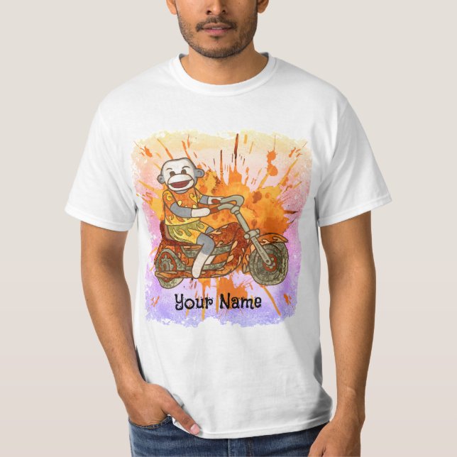 Camiseta de Macaco de Meia Motociclista (Frente)