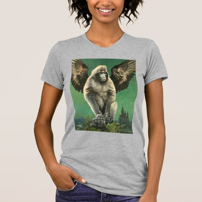 Camiseta de Macaco Voador Vintage (Frente)