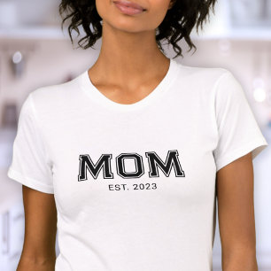 Camiseta de Mãe Estabelecida Tipografia Preta