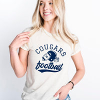 Camiseta de Malha Bege com Tema de Futebol Navy Re