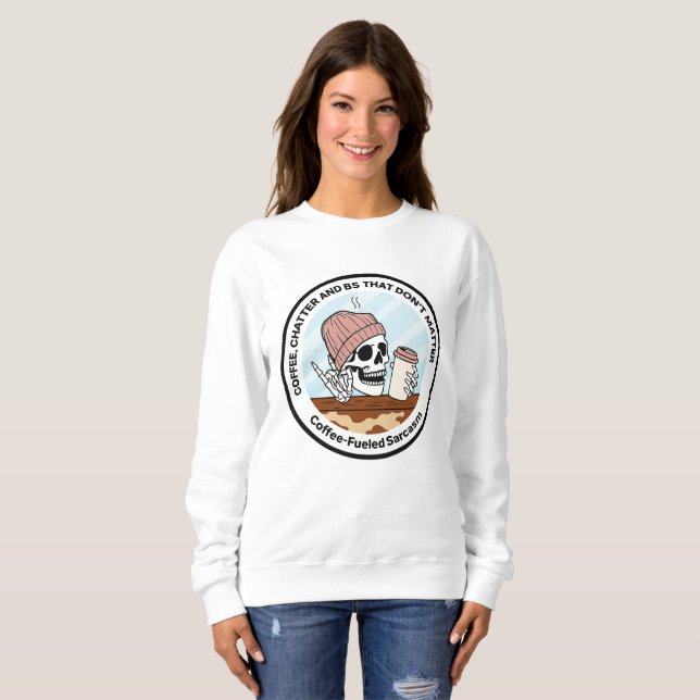 Camiseta de malha Coffee, Chatter e BS (Frente Completa)