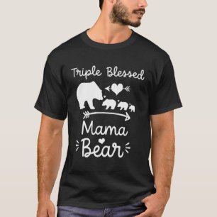 Camiseta De Mama Abençoada Tripla Para Mães Com Tr