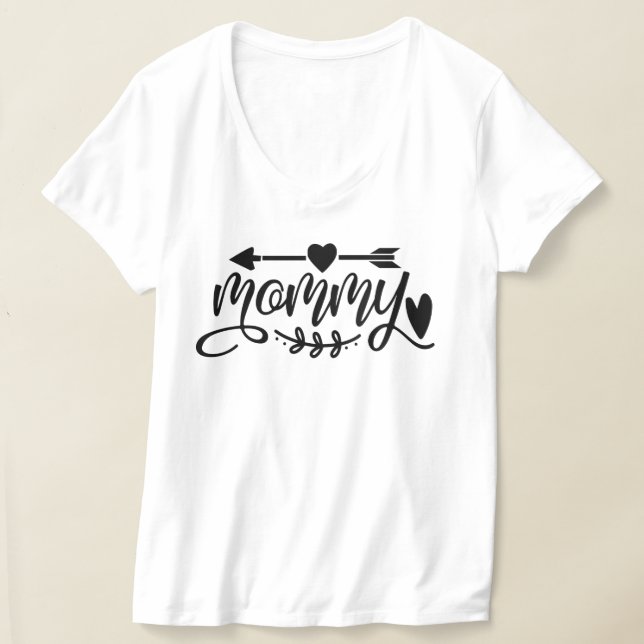 Camiseta de mamãe adorável com corações (Postura )