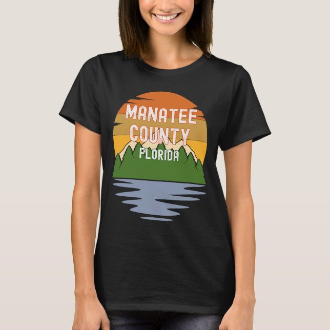 Camiseta De Manatee County Florida Vintage Sunset (Frente)