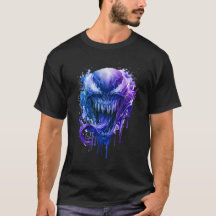 Camiseta de Manchas de Monstro Alienigena Roxo Azu