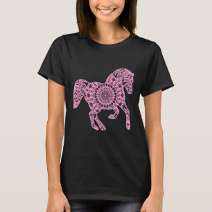 Camiseta De Mandala, De Cavalo Rosa, Para Cavalos