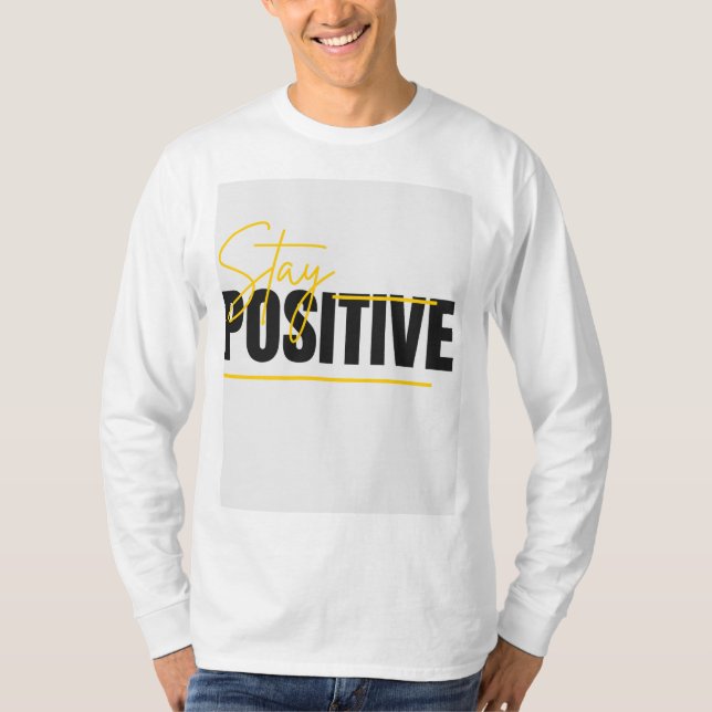 camiseta de manga comprida com design positivo (Frente)