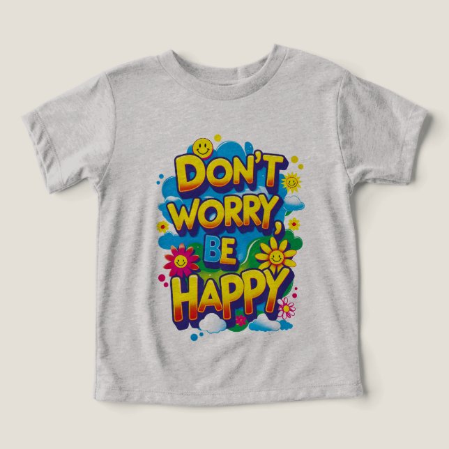 Camiseta de manga corta Don't Worry, Be Happy (Design frontal)