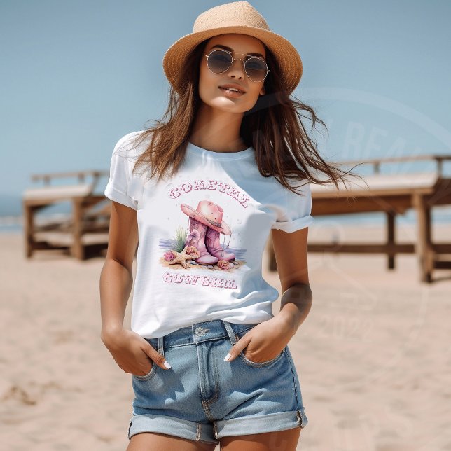 Camiseta de Manga Curta Coastal Cowgirl (Criador carregado)