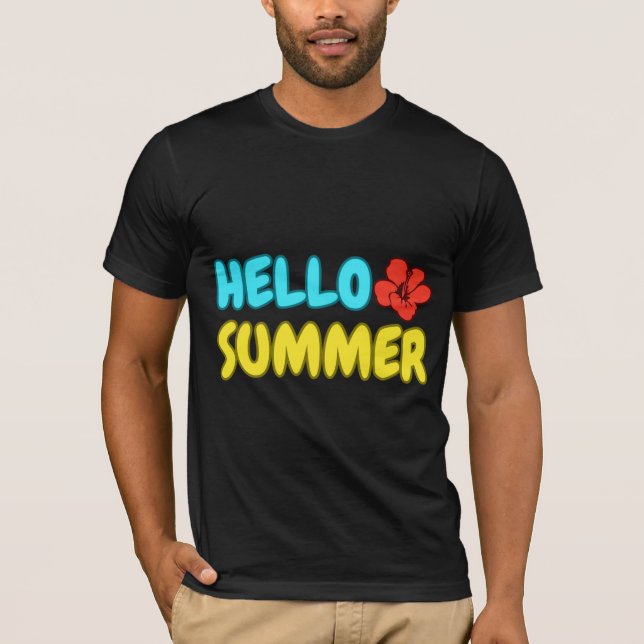 Camiseta de Manga Curta Olá Verão (Frente)