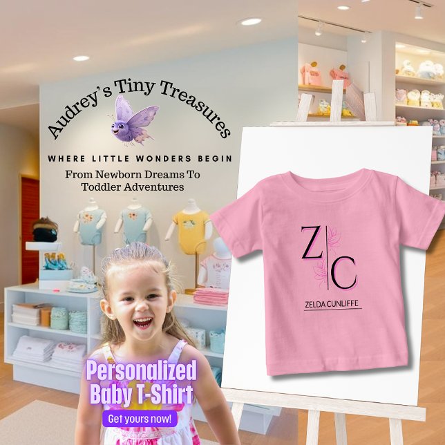 Camiseta de Manga Curta Personalizada para Bebê (Criador carregado)