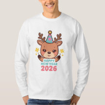 camiseta de manga longa ano novo feliz 2026