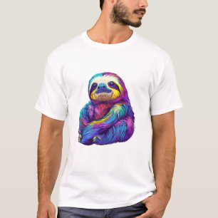 Camiseta de Manga Longa Arte de Preguiça Cor de Ar