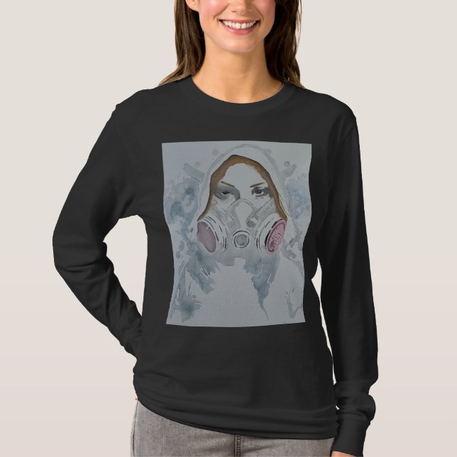 Camiseta de manga longa, arte não transparente (Frente)