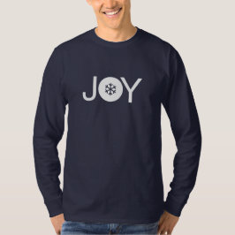 Camiseta de Manga Longa Azul e Branco Christmas Jo