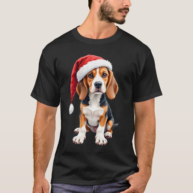 Camiseta de Manga Longa Beagle Christmas Dog (Frente)