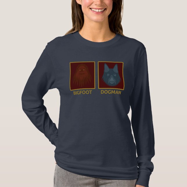 Camiseta de manga longa Bigfoot & Dogman (Frente)