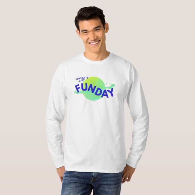 Camiseta de Manga Longa Blue No Limits Just Funday (Frente Completa)