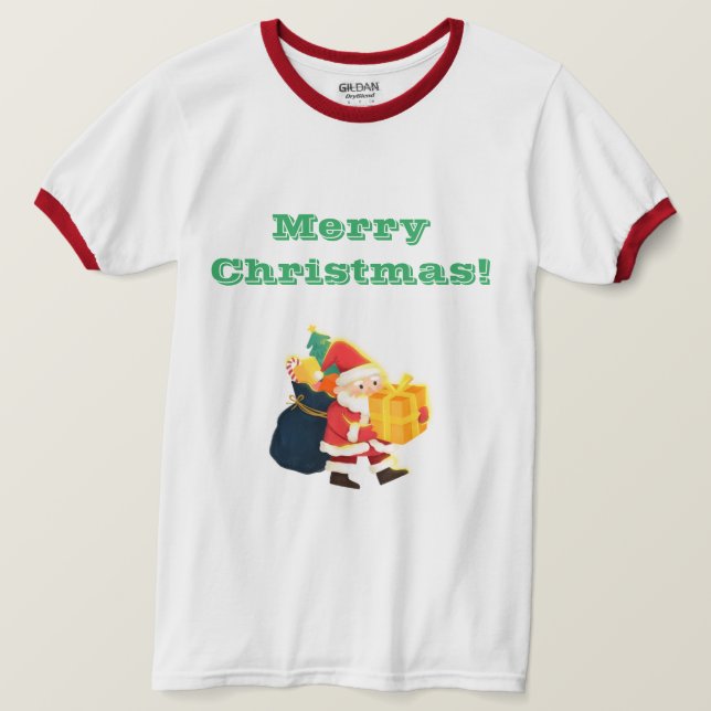 Camiseta de Manga Longa com Estampa Feliz Natal Br (Frente do Design)