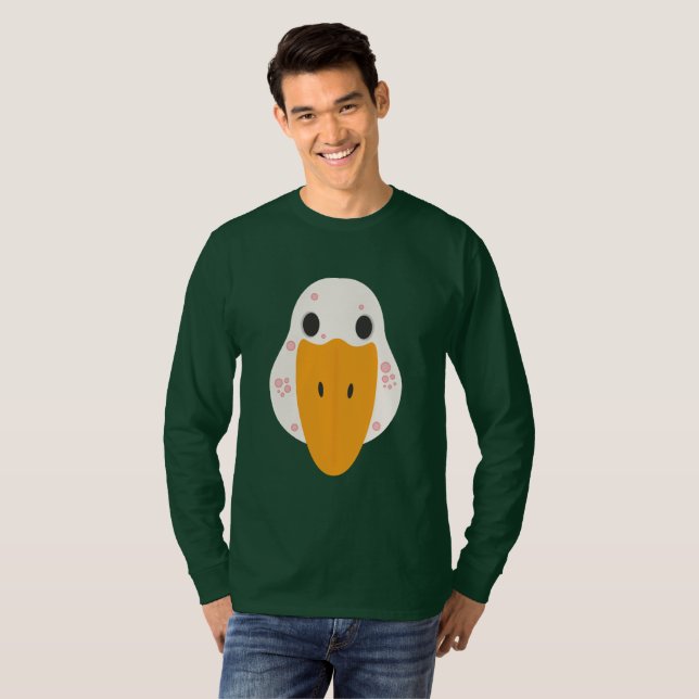 Camiseta de Manga Longa com Ganso com Espinhas (Frente Completa)