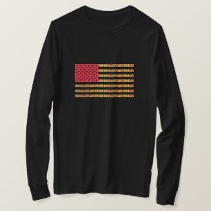 Camiseta de manga longa da bandeira afro-americana