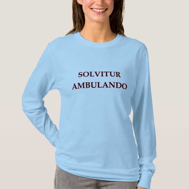 Camiseta de manga longa da mulher, SOLVITUR AMBULA (Frente)