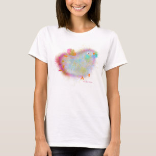 Camiseta de manga longa de jersey fina com ilustra