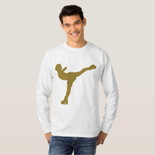 Camiseta de manga longa de patinação no gelo doura