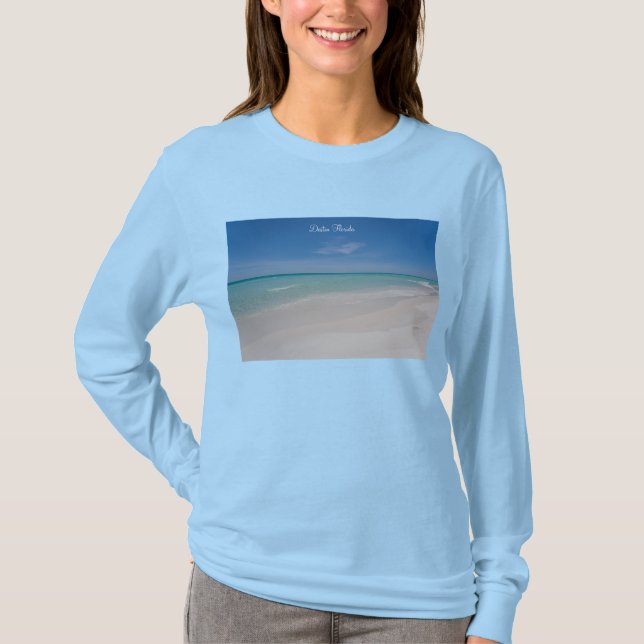 Camiseta de manga longa Destin Florida Beach (Frente)