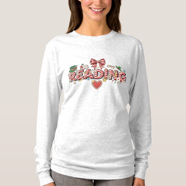 Camiseta de Manga Longa do Natal da Escola de Leit (Frente)