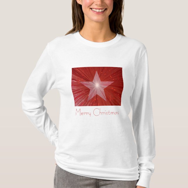 Camiseta de manga longa "Feliz Natal" (Frente)