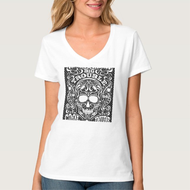 Camiseta de manga longa feminina ADOM "Big Trouble (Frente)