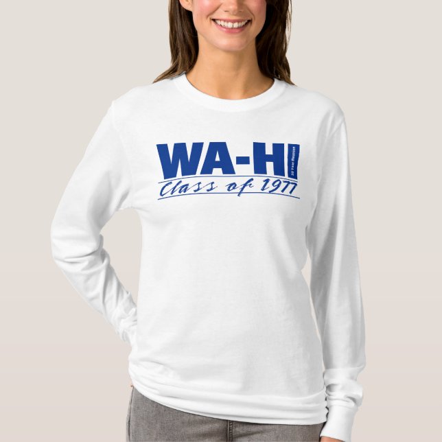 Camiseta de Manga Longa Feminina da Turma de 1977  (Frente)