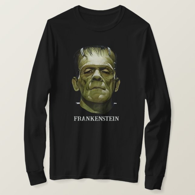 Camiseta de Manga Longa Frankenstein (Frente do Design)