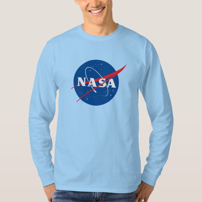 Camiseta de manga longa Icônica da NASA (Azul Uran (Frente)