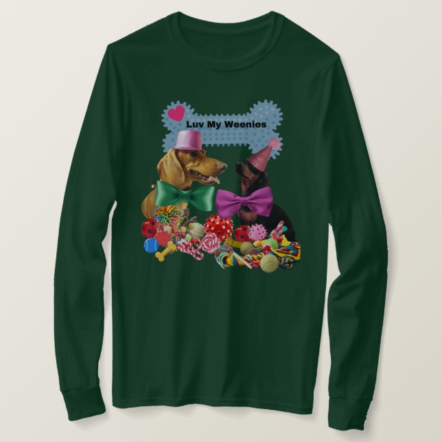 Camiseta de Manga Longa Luv My Weenies Ladies (Frente do Design)