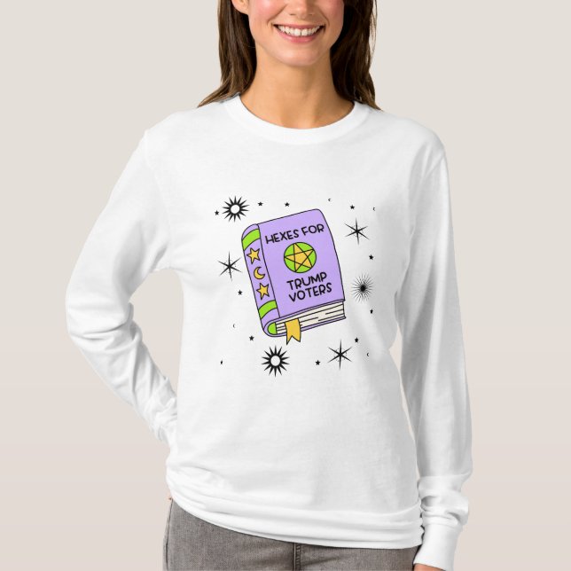 Camiseta de manga longa Maldições para eleitores d (Frente)