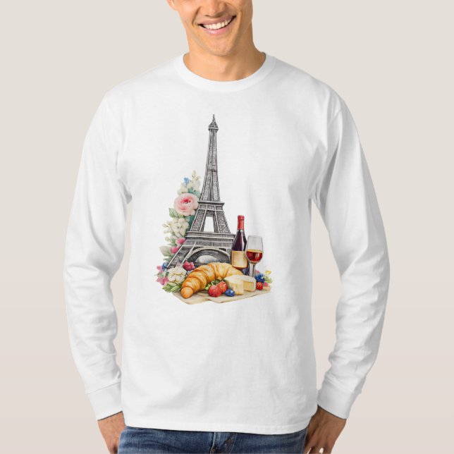 Camiseta de Manga Longa Paris França (Frente)