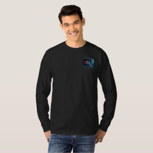 Camiseta de manga longa preta masculina Quantum Ey
