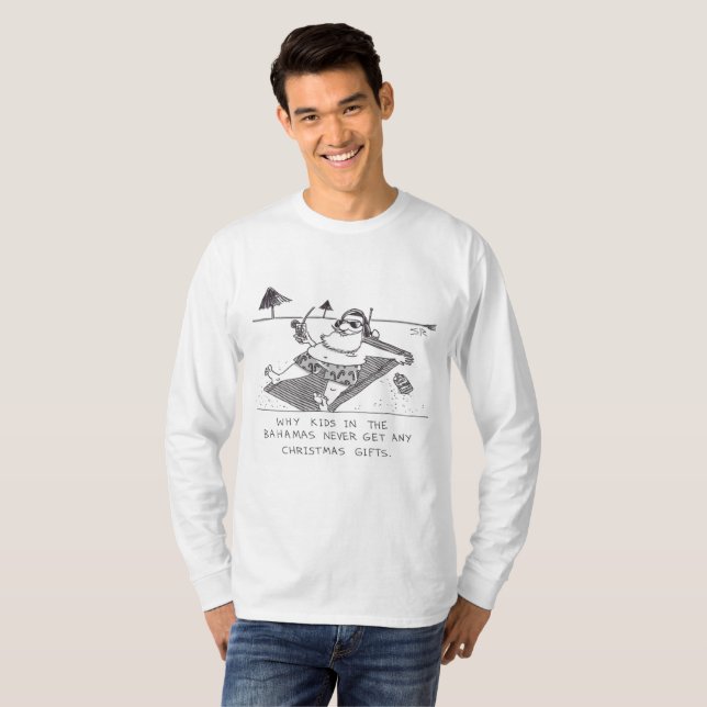 Camiseta de manga longa Santa Beach Time (Frente Completa)