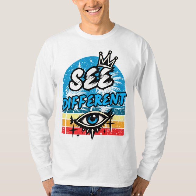Camiseta de Manga Longa See Different Retro (Frente)