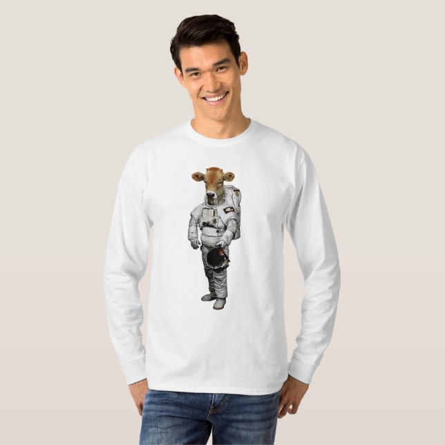 Camiseta de Manga Longa Space Cow (Frente Completa)
