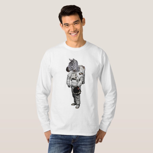 Camiseta de Manga Longa Space Zebra (Frente Completa)