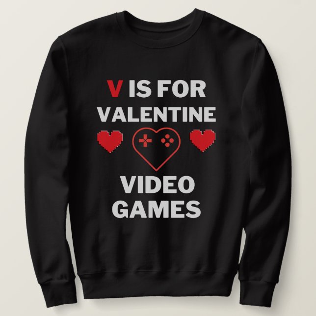 Camiseta de manga longa V de Video Games para o Di (Frente do Design)