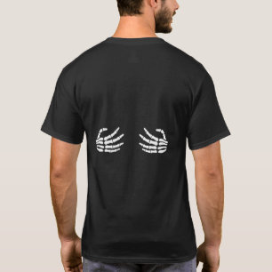 Camiseta de Mãos de Esqueleto de Halloween Pu Di