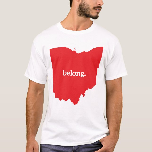 Camiseta de Mapa do Estado de Ohio Belong (Frente)