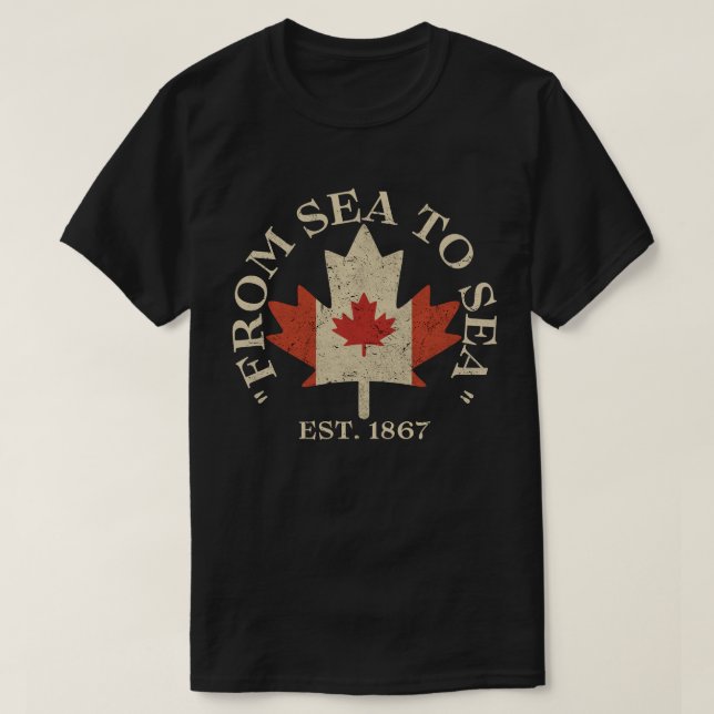 Camiseta De Mar a Mar Canadá est. 1867 (Frente do Design)