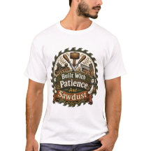 Camiseta de marceneiro construída com paciência e
